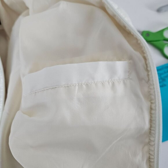 Kenneth Cole Womens Off White Med Quilted Jacket High Collar & Front Pockets - Picture 7 of 10